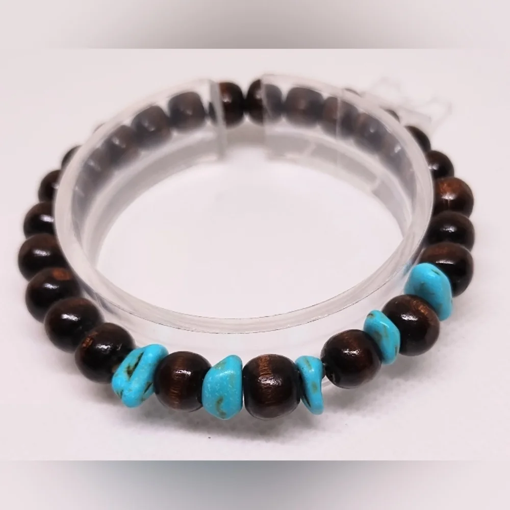 Beaded Bracelet Men's Turquoise New‎ F17